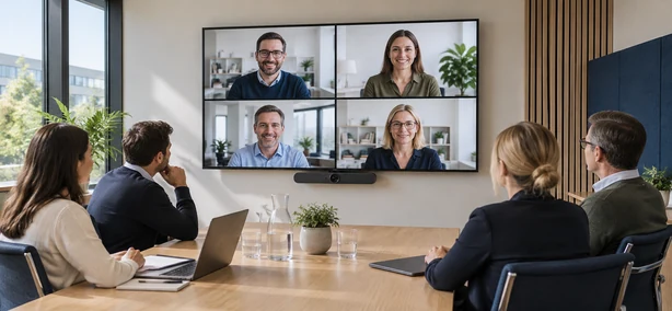 Ecran pour visioconférence avec webcam intégrée