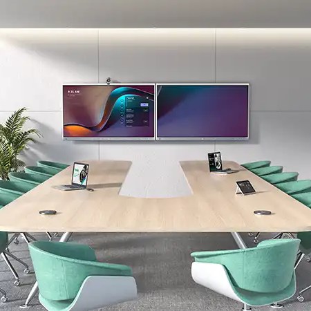 Ecran pour visioconférence avec webcam intégrée