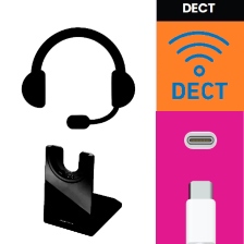 Draadloze DECT headset met USB-C basis