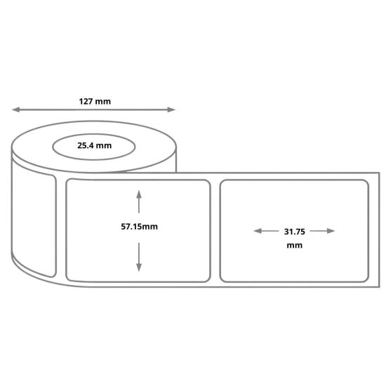 Dimensions étiquettes zebra 2000t 3006318