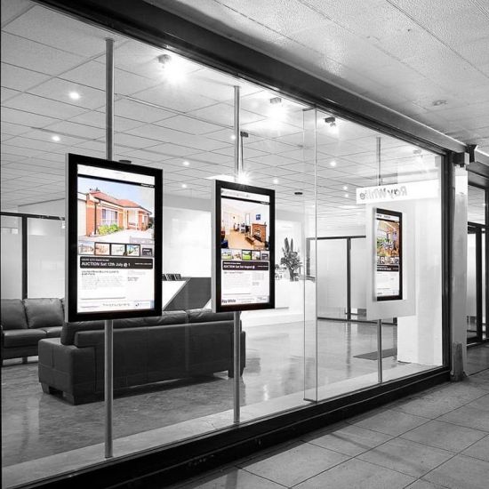 etalagescherm met kabelbeheersteun