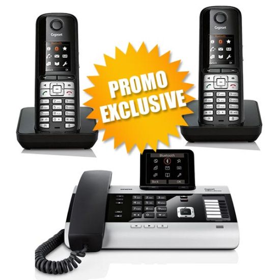 Pack Gigaset DX800A + 2 Gigaset S510H Pro
