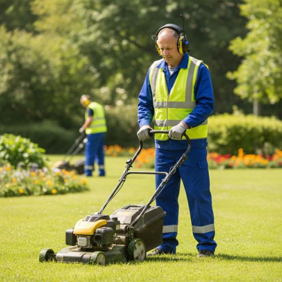 Casque antibruit avec radio utilisé par employé de mairie