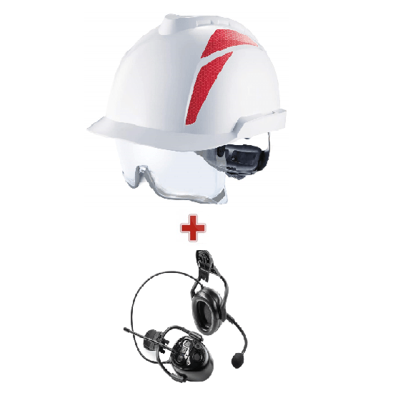 MSA VGARD 930 bouwhelm + leftRight Wireless World oorkap
