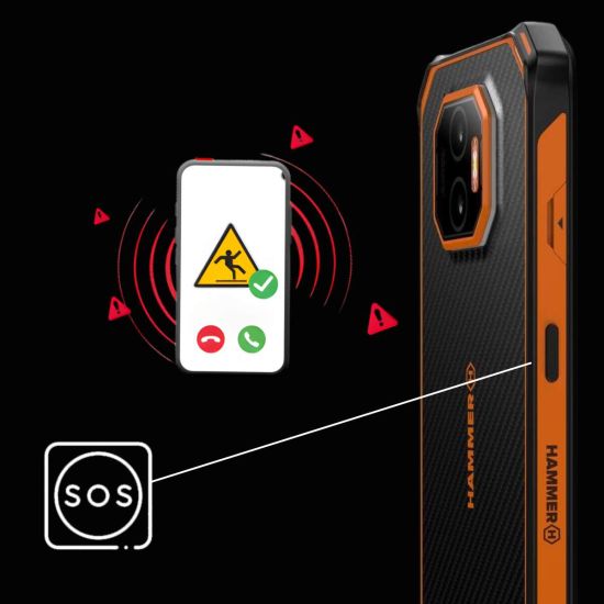 Smartphone d'urgence PRO Hammer energy x2 pour assurer la protection du travailleur isolé DUERP