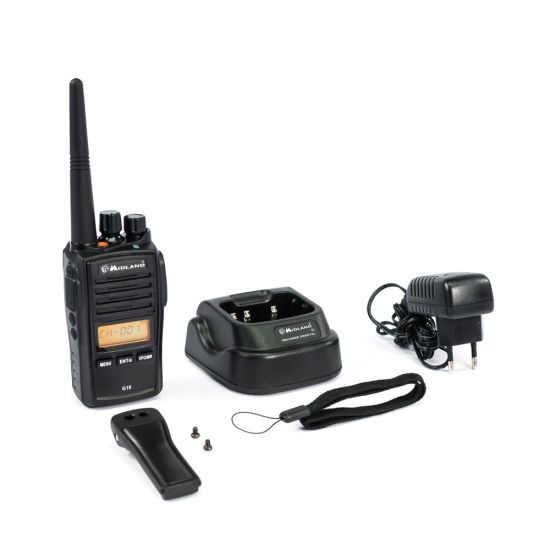 Midland G18 Pro  - talkie-walkie professionnel PMR446 sans licence, étanche IP67 avec fonction brouilleur - accessoires