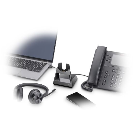 Belegering grot fluit Headset draadloos Poly 4320 met Office Voyager-basisstation, Bluetooth met  meerdere verbindingen headset PC telefoon en smartphone