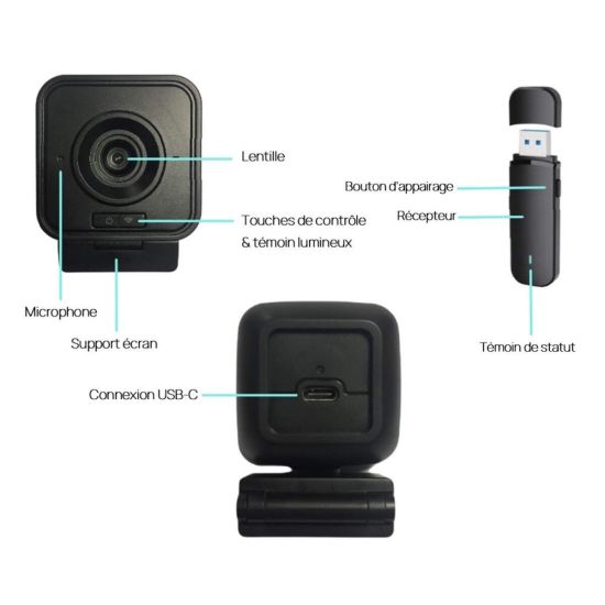 Webcam sans fil + Récepteur USB
