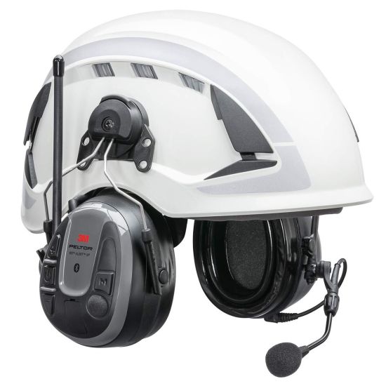 3M Peltor WS Alert XP Bluetooth - Attaches-casque - Casque anti bruit communicant - MRX21P3E5WS6 - sur casque de protection