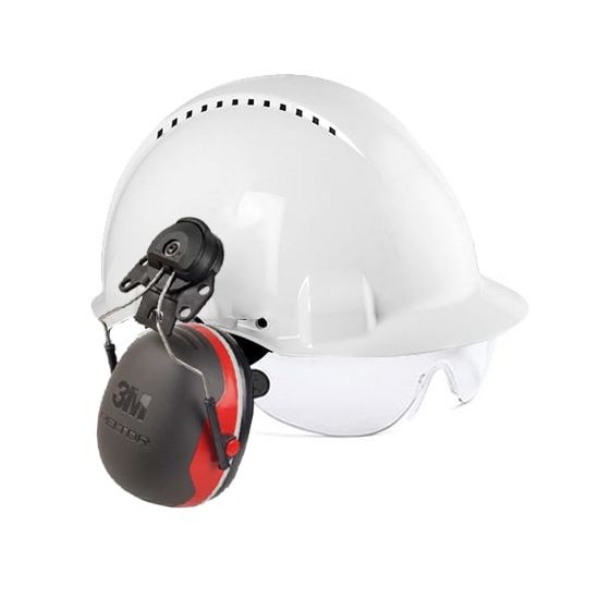 Casque de chantier avec lunette et protection auditive - X3 SNR 32dB