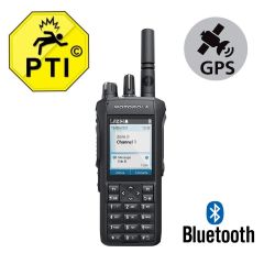 Motorola R7 Premium UHF avec écran et clavier - talkie walkie avec licence - MDH06RDN9XA2AN - PTI Bluetooth GPS