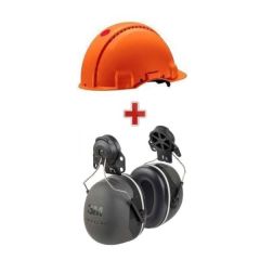 Pack casque de chantier G3000 Uvicator et attache casque 3M X5
