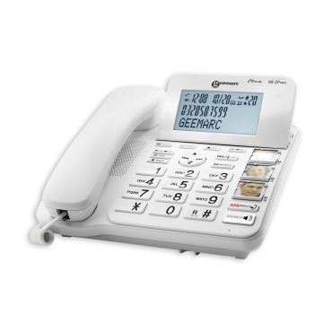 Geemarc CL595 - Vaste Telefoon voor Ouderen met Versterkt Ontvangstvolume, Krachtige Beltoon, Grote Toetsen en Noodoproepfunctie - Matig of Zwaar Gehoorverlies