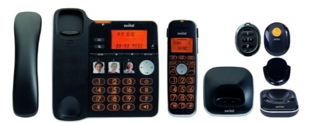 SWITEL D300 téléphone sans-fil et base et boitier alerte
