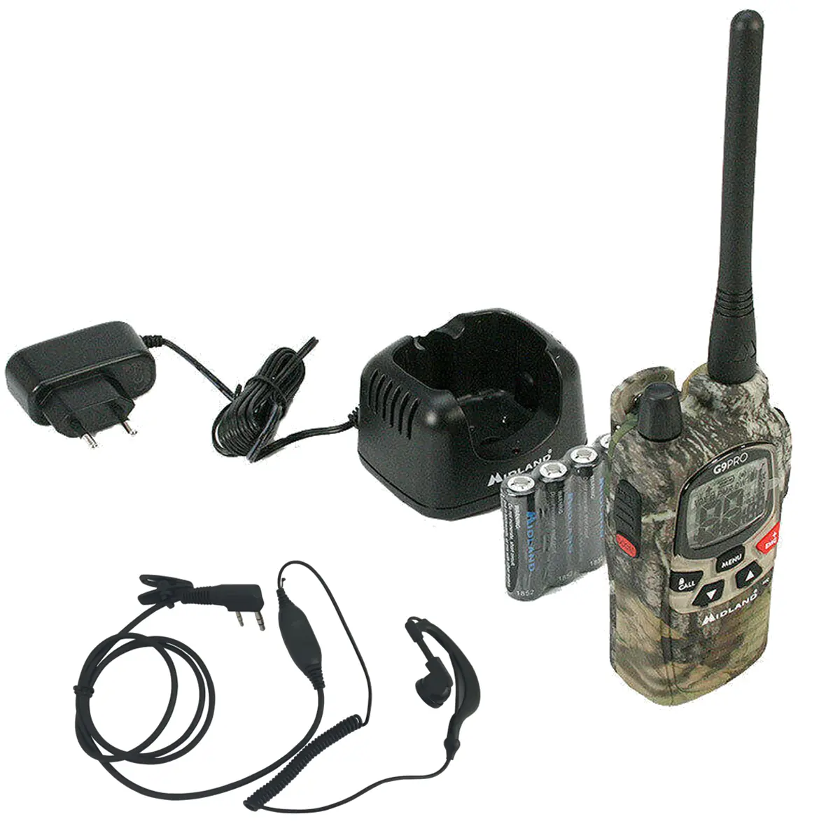Midland G9 Pro Camouflage + 1 Oreillette Confort - talkie walkie chasse a courre