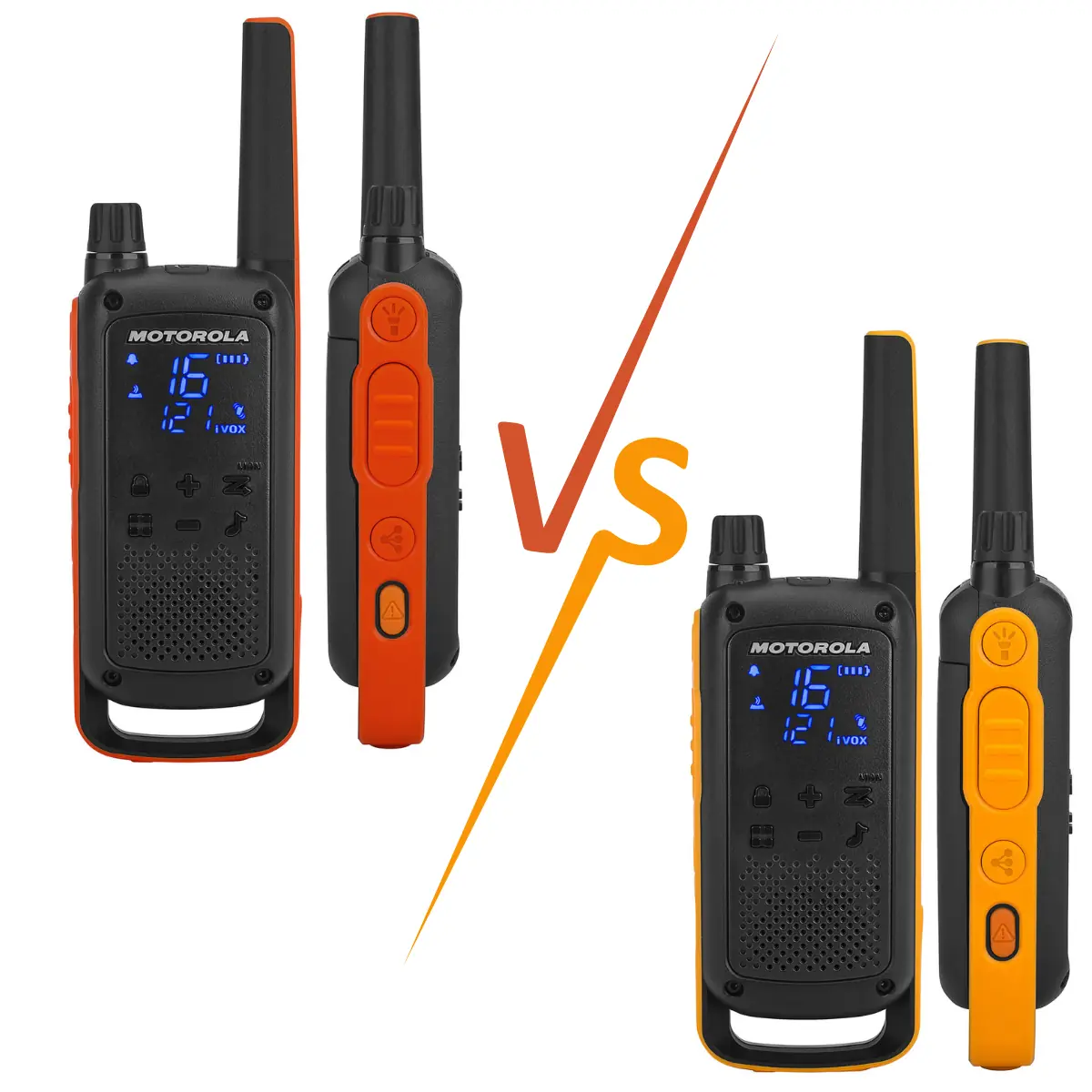 Différences entre Motorola T82 (rouge) et les Motorola T82Ex 